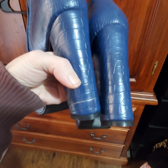 New Navy blue snake print boot - Picture 3 of 5